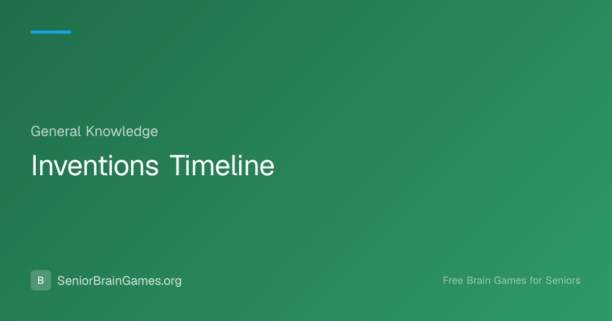 Inventions Timeline | SeniorBrainGames